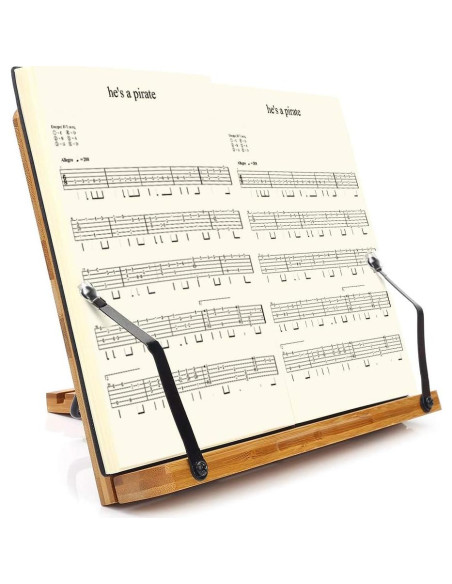Soporte de Libro Ajustable wishacc de Bambú - Plegable y Resistente Soporte de Libro Ajustable wishacc de Bambú - Plegable y Resistente