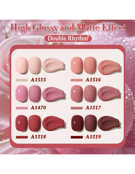 Kit de Esmalte en Gel 6 Piezas 15ml Double Rhythm - Colores Variados Kit de Esmalte en Gel 6 Piezas 15ml Double Rhythm - Colores Variados
