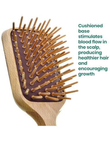 Cepillo Desenredante de Madera Ecológica Giorgio - Paquete