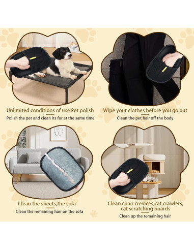 Guantes Electroestáticos para Remoción de Pelo de Mascotas - 2 Pcs