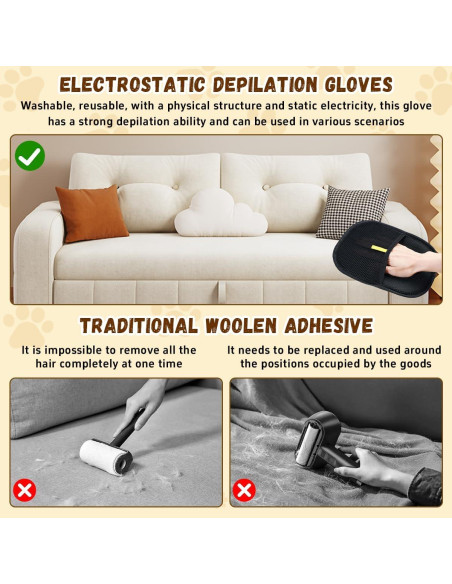 Guantes Electroestáticos para Remoción de Pelo de Mascotas - 2 Pcs Guantes Electroestáticos para Remoción de Pelo de Mascotas - 2 Pcs