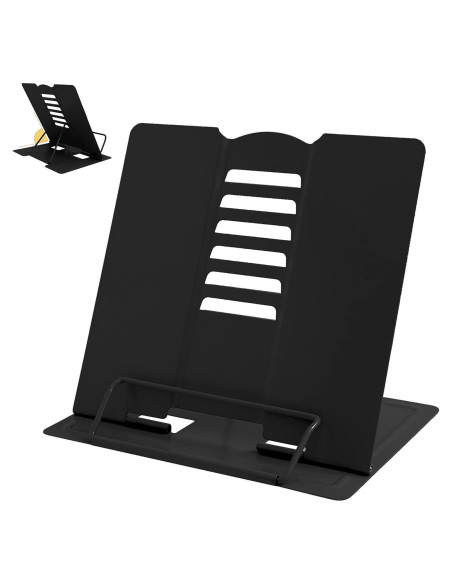 Soporte de Libro Ajustable Camelmother Metal Negro 22.4x20.1cm Soporte de Libro Ajustable Camelmother Metal Negro 22.4x20.1cm