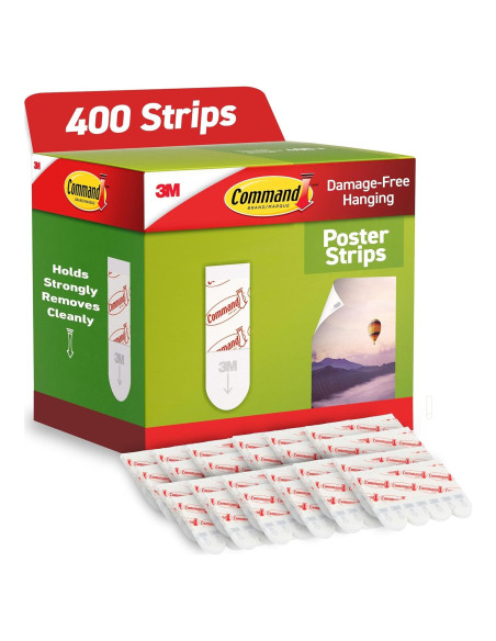 Tiras de Póster Command 3M - 100 Conjuntos Adhesivos Blancos Tiras de Póster Command 3M - 100 Conjuntos Adhesivos Blancos
