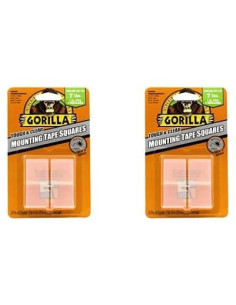 Cinta Doble Cara Gorilla Transparente 1" Cuadrados 2 Pzs