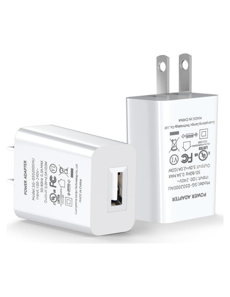 Adaptador de Corriente USB 10W para Cámaras de Seguridad - 2 Piezas - Blanco Adaptador de Corriente USB 10W para Cámaras de Seguridad - 2 Piezas - Blanco