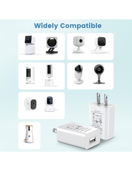 Adaptador de Corriente USB 10W para Cámaras de Seguridad - 2 Piezas - Blanco Adaptador de Corriente USB 10W para Cámaras de Seguridad - 2 Piezas - Blanco