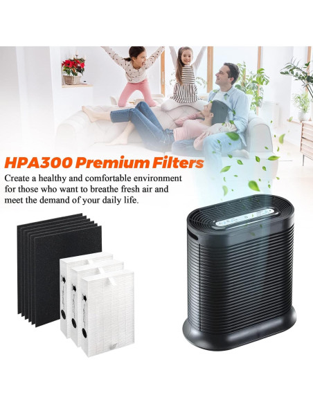 Paquete de 3 Filtros HEPA HPA300 y 6 Filtros de Carbón Blutoget Paquete de 3 Filtros HEPA HPA300 y 6 Filtros de Carbón Blutoget