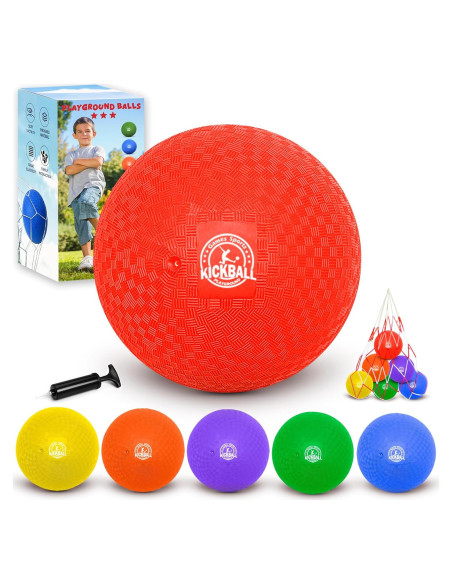 Set de 6 pelotas de patio COAMZPARTY multicolor con bomba Set de 6 pelotas de patio COAMZPARTY multicolor con bomba
