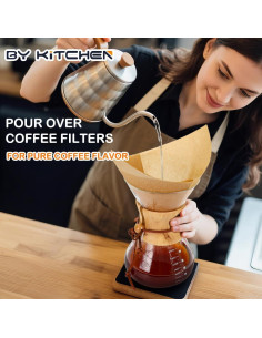 Filtros de café desechables BYKITCHEN 50 unidades 6" 2