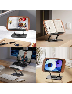 Soporte de Libros Ajustable SupeDesk 360 Madera Oscura 2