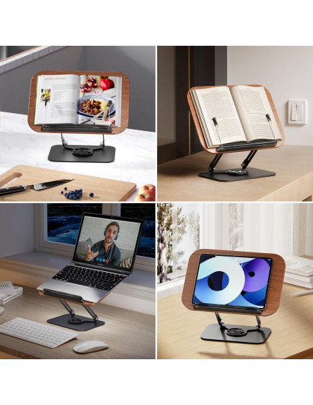 Soporte de Libros Ajustable SupeDesk 360 Madera Oscura Soporte de Libros Ajustable SupeDesk 360 Madera Oscura