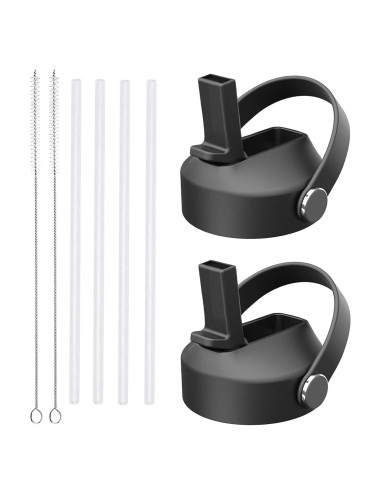 Tapa de Paja HydroFest para Botellas de Agua Boca Ancha 2 Pack