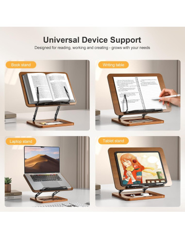 Soporte para Libros OPTIXCELL con Luz Ajustable y Plegable