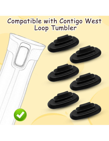 6 Tapones de Goma Silicona CANIPHA para Taza Contigo West Loop