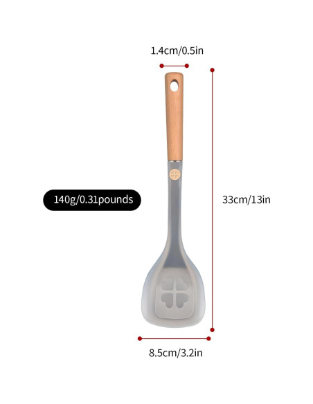 Espátula de Silicona TENTA KITCHEN con Mango de Madera 33.5cm Espátula de Silicona TENTA KITCHEN con Mango de Madera 33.5cm
