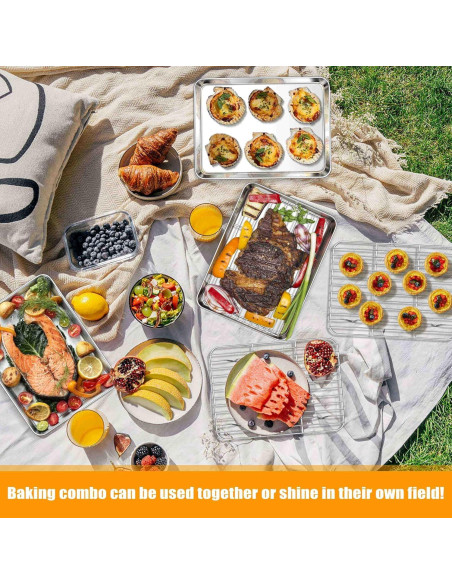 Bandeja para Hornear Homikit con Rejilla 31.5x24.4 cm Acero Inoxidable Bandeja para Hornear Homikit con Rejilla 31.5x24.4 cm Acero Inoxidable