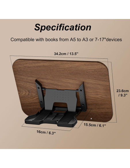 Soporte de Libro Ajustable JaoNanl Plegable para Oficina y Cocina Soporte de Libro Ajustable JaoNanl Plegable para Oficina y Cocina