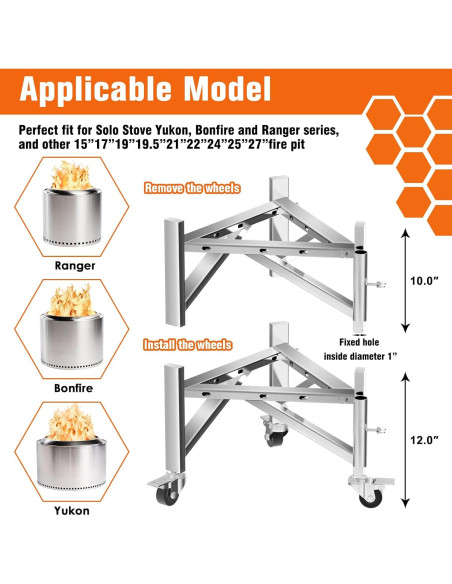 Soporte Universal para Fogatas PHYESUVIN de Acero Inoxidable Soporte Universal para Fogatas PHYESUVIN de Acero Inoxidable
