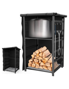 Estante de Almacenamiento para Leña Uniflasy 135cm Impermeable