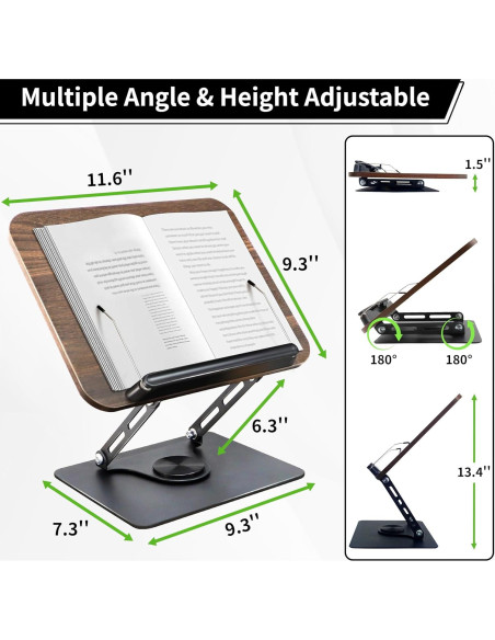 Soporte de Libro GYINGS Mejorado 360 Ajustable Ligero Soporte de Libro GYINGS Mejorado 360 Ajustable Ligero