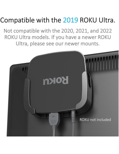 Soporte para Roku Ultra 2019 ReliaMount Negro - Instalación Fácil
