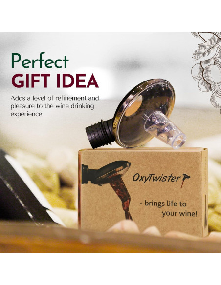 Aireador de Vino OxyTwister 2 en 1 - Vertedor Antigoteo Aireador de Vino OxyTwister 2 en 1 - Vertedor Antigoteo