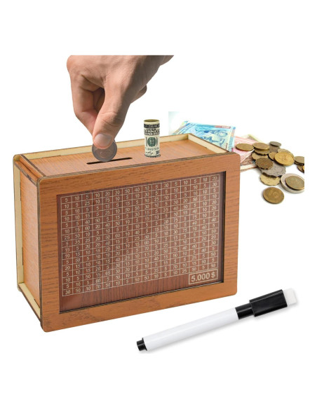 Caja de Ahorros de Madera SEILETOO con Contador para Niños Caja de Ahorros de Madera SEILETOO con Contador para Niños