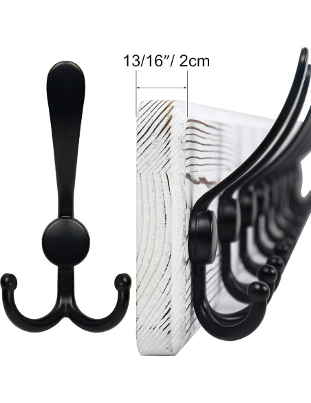 Perchero de Pared Rústico SKOLOO con 5 Ganchos Triples Perchero de Pared Rústico SKOLOO con 5 Ganchos Triples