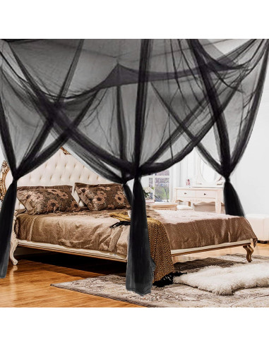 Dosel de Cama de Malla Negra Milky House 210x190 cm