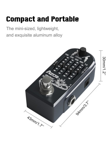 Pedal de Efecto Ecualizador Gráfico AZOR AP-322 5 Bandas