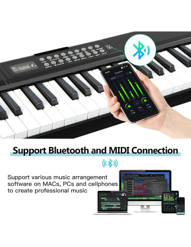 Teclado Electrónico Compacto 61 Teclas VEIYOUMO Piano-889P