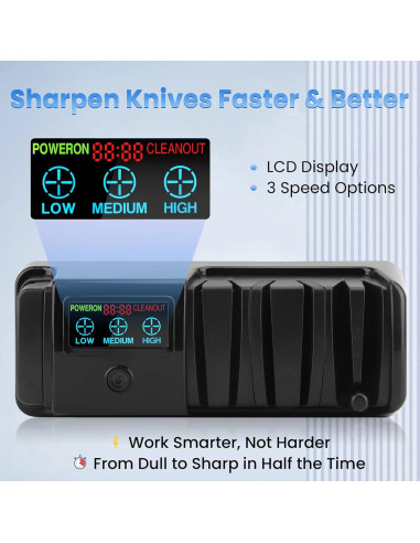 Afilador de cuchillos eléctrico AILOOCEDI RZ-D005 3 etapas LCD
