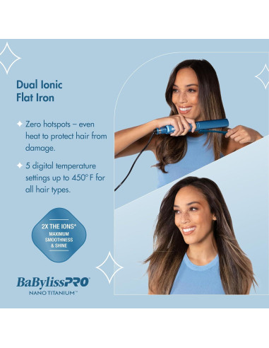 Plancha de Pelo Iónica BabylissPRO Nano Titanium 1.5"