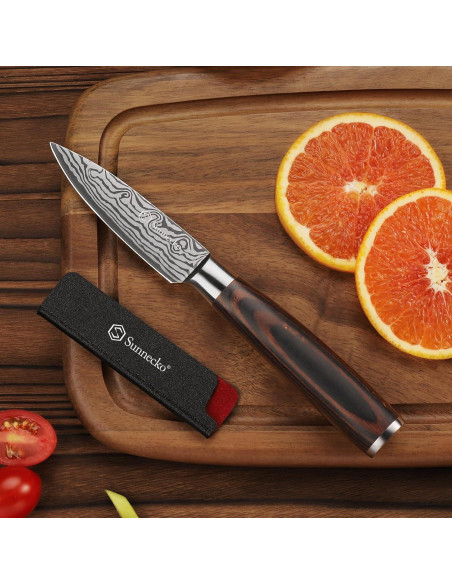 Cuchillo de Pelar Sunnecko 8.89 cm Acero Inoxidable Pakkawood Cuchillo de Pelar Sunnecko 8.89 cm Acero Inoxidable Pakkawood
