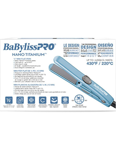 Plancha de Pelo Mini BaBylissPRO Nano Titanium 1.27 cm