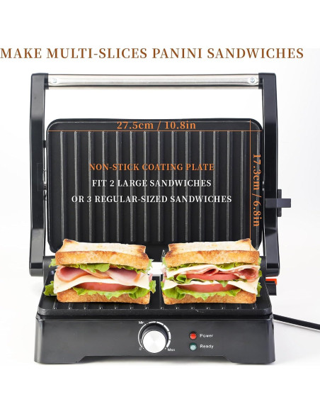 Prensa Panini Grill UVFAST JK-308M 3 en 1 Antiadherente Negro Prensa Panini Grill UVFAST JK-308M 3 en 1 Antiadherente Negro
