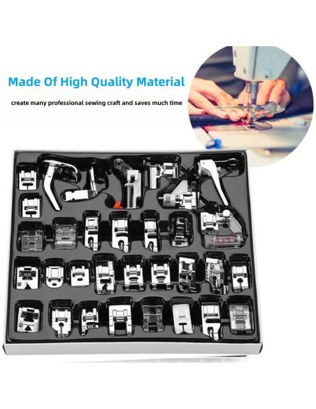 Kit de 32 Pies Prensatelas para Máquina de Coser Universal Kit de 32 Pies Prensatelas para Máquina de Coser Universal
