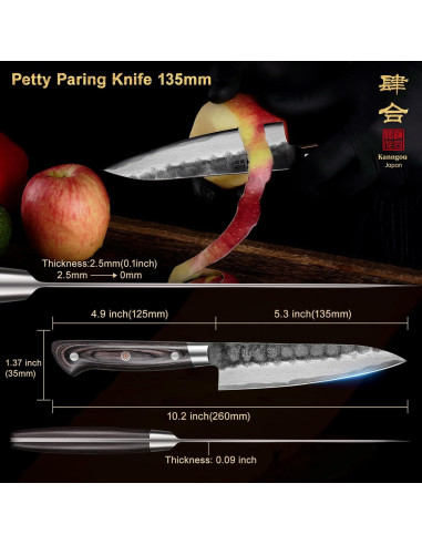 Cuchillo de Pelar Kanngou 12.7 cm Acero Inoxidable Forjado