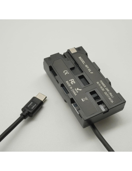 Cable de Alimentación USB-C PD a Batería Simulada NP-F550 100cm Cable de Alimentación USB-C PD a Batería Simulada NP-F550 100cm