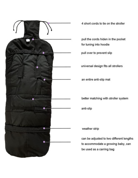 Cubierta de Invierno Impermeable Ajustable para Carritos XL Cubierta de Invierno Impermeable Ajustable para Carritos XL