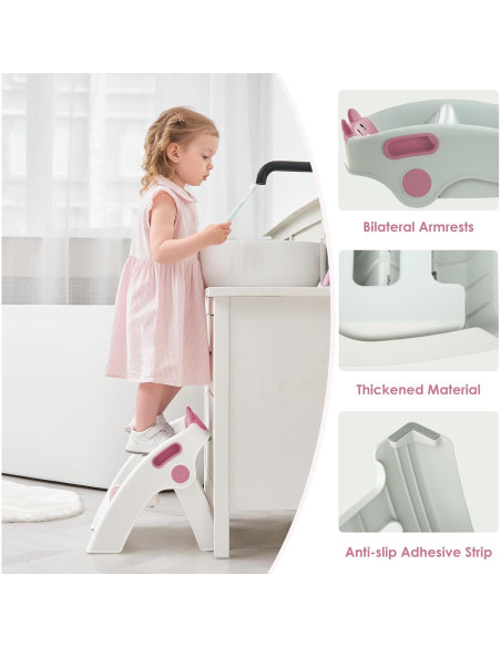 Taburete Plegable Antideslizante Joyingbaby Rosa 2 Pasos Taburete Plegable Antideslizante Joyingbaby Rosa 2 Pasos
