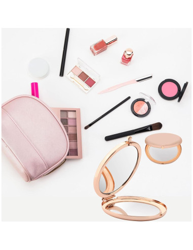 Espejo de Maquillaje Compacto WSNANG Oro Rosa Musical 7.1cm