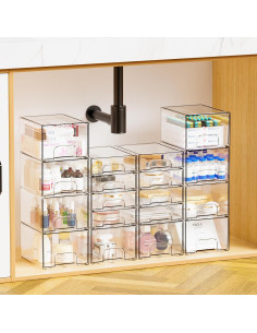 Cajones de Almacenamiento Apilables Yieach 11.2 cm Acrílico 4 Pcs 2