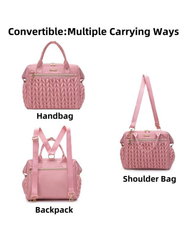 Bolsa de Pañales Mediana BHAFEM Rosa, Mochila Tote Convertible