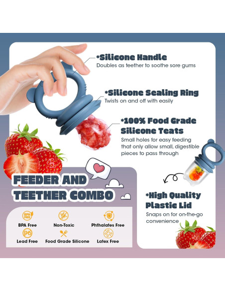Juego de Alimentador para Bebés Catvegue - Silicona, 2 Pzs Juego de Alimentador para Bebés Catvegue - Silicona, 2 Pzs