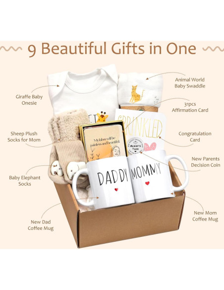 Canasta de Regalos para Nuevas Mamás Kjtao - 9 Piezas Canasta de Regalos para Nuevas Mamás Kjtao - 9 Piezas