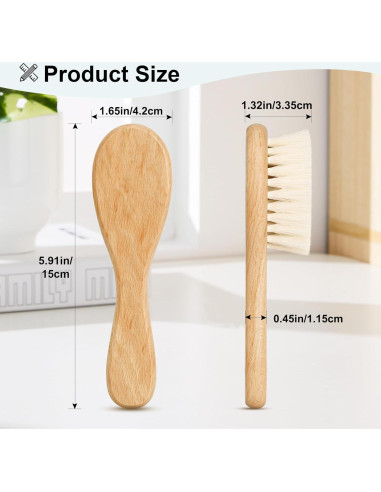Juego de Cepillos para Bebé Molylove - 2 Piezas Madera y Silicona