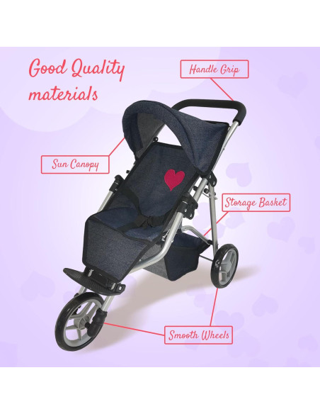 Carrito de Muñecas Denim The New York Doll 25x56x53cm Carrito de Muñecas Denim The New York Doll 25x56x53cm