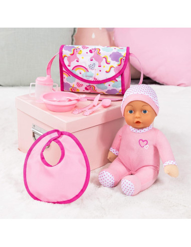 Conjunto de Muñeca con Cochecito Paraguas Bayer Unicornio Rosa
