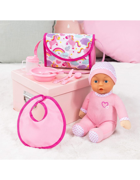 Conjunto de Muñeca con Cochecito Paraguas Bayer Unicornio Rosa Conjunto de Muñeca con Cochecito Paraguas Bayer Unicornio Rosa